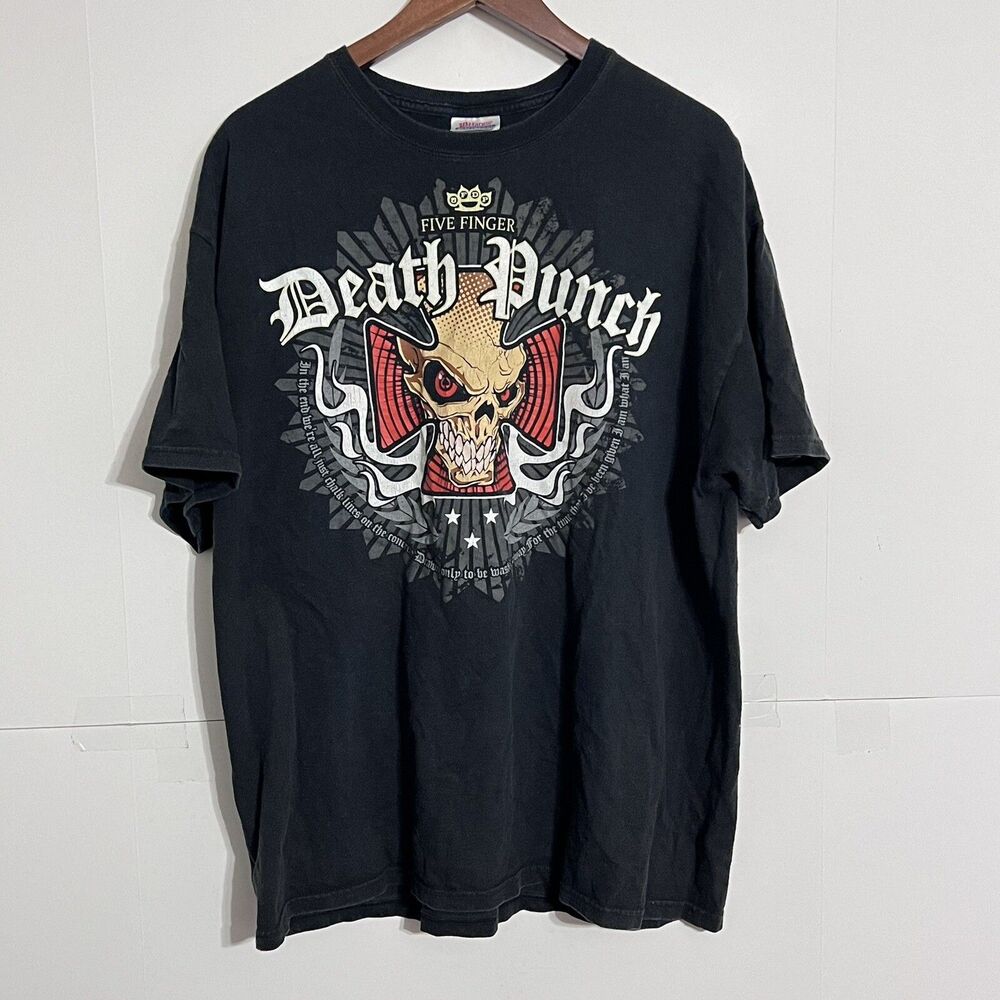 Vintage 00s Hanes Mens Band T-Shirt Size XL Five Finger Death Punch Preshrunk